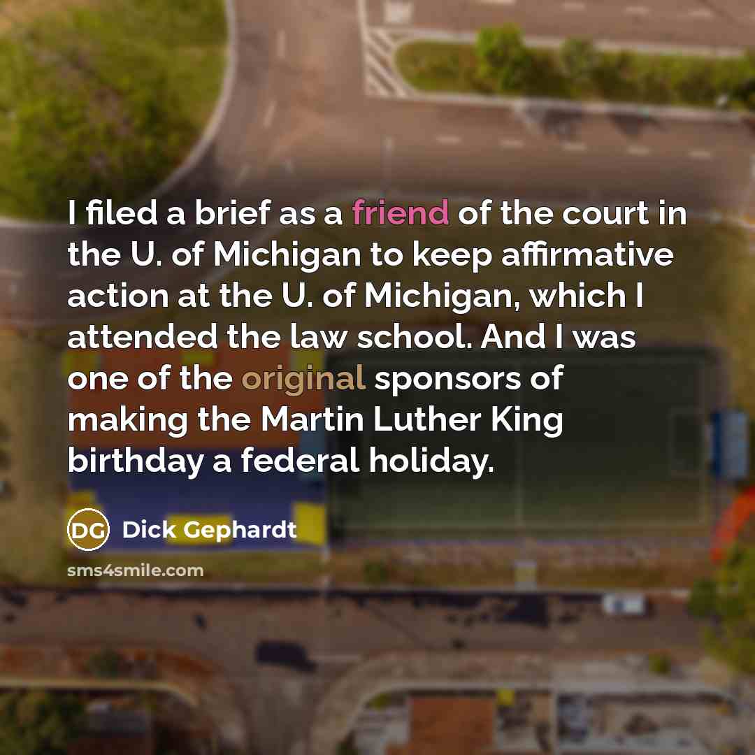 “I filed a brief as a friend of the court…” quote by Dick Gephardt