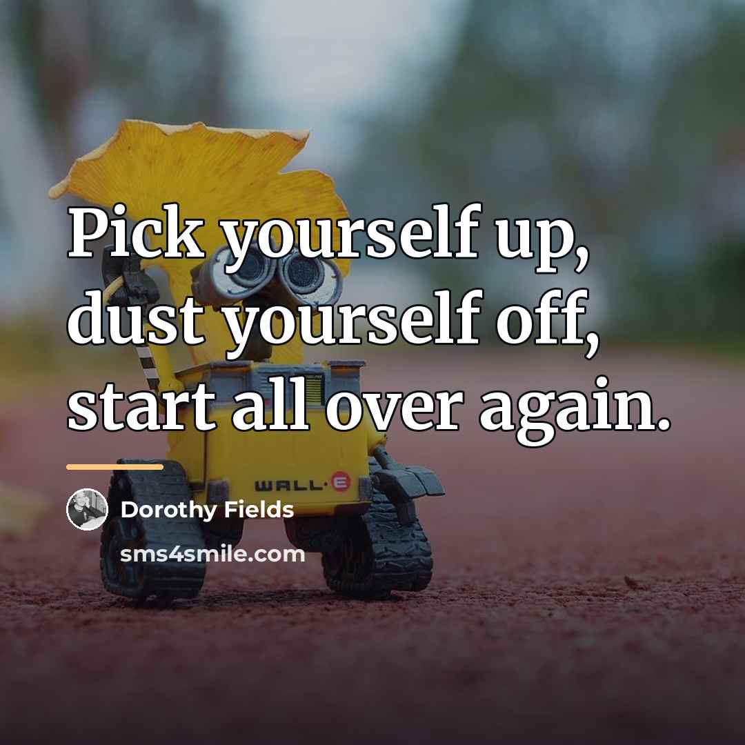 “Pick yourself up, dust yourself off, start all over again.…” quote by Dorothy Fields