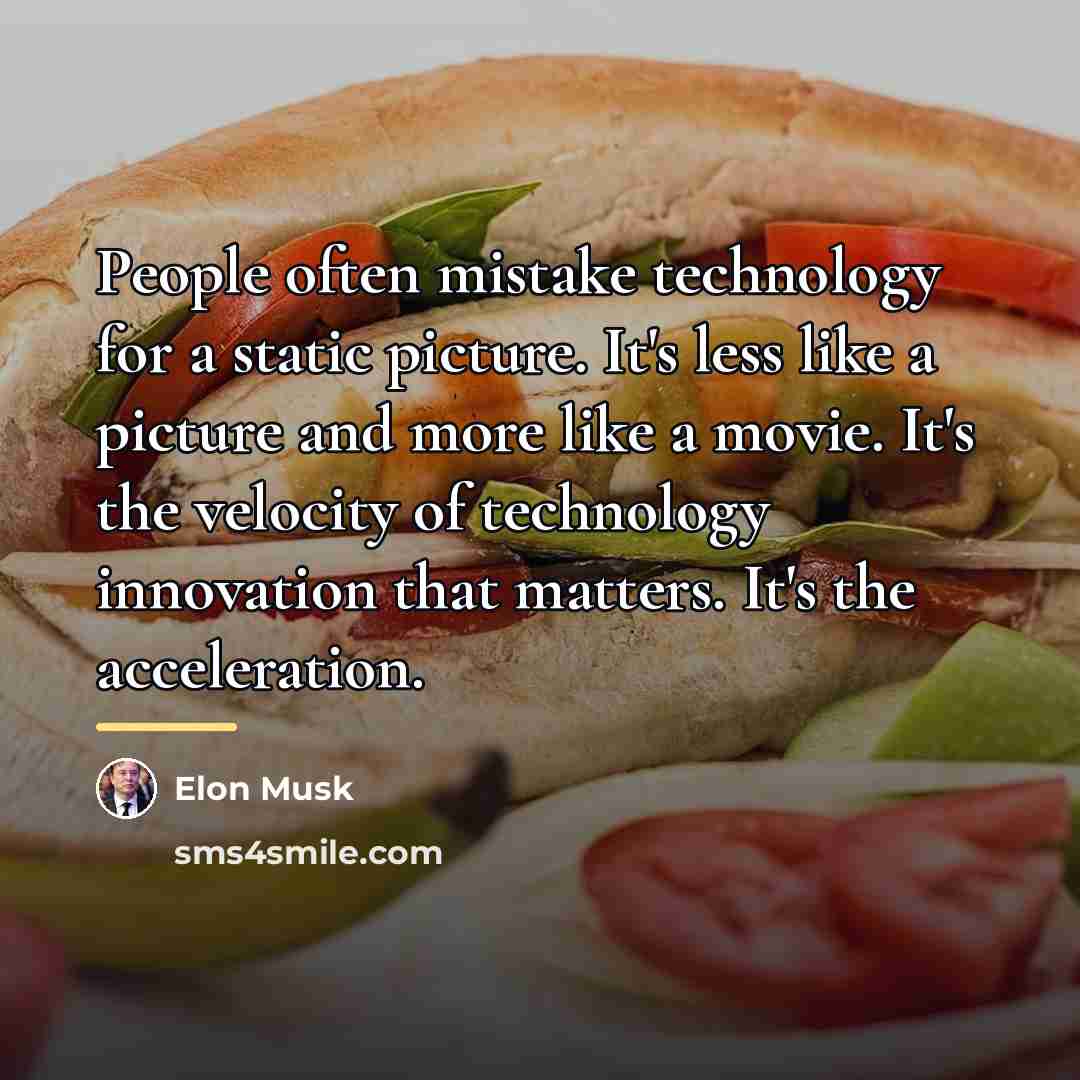 “People often mistake technology for a static picture. It's less…” quote by Elon Musk