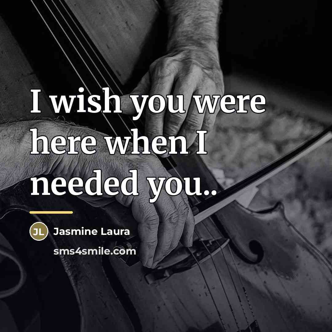 “I wish you were here when I needed you..…” quote by Jasmine Laura