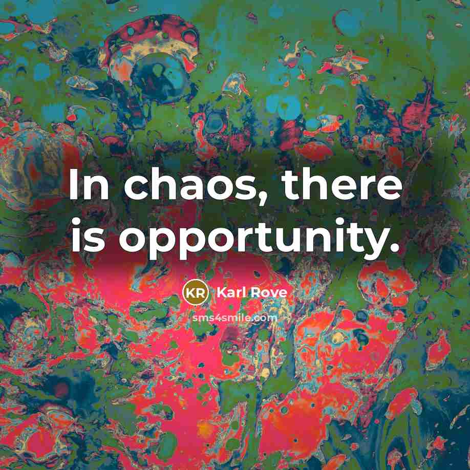 “In chaos, there is opportunity.…” quote by Karl Rove