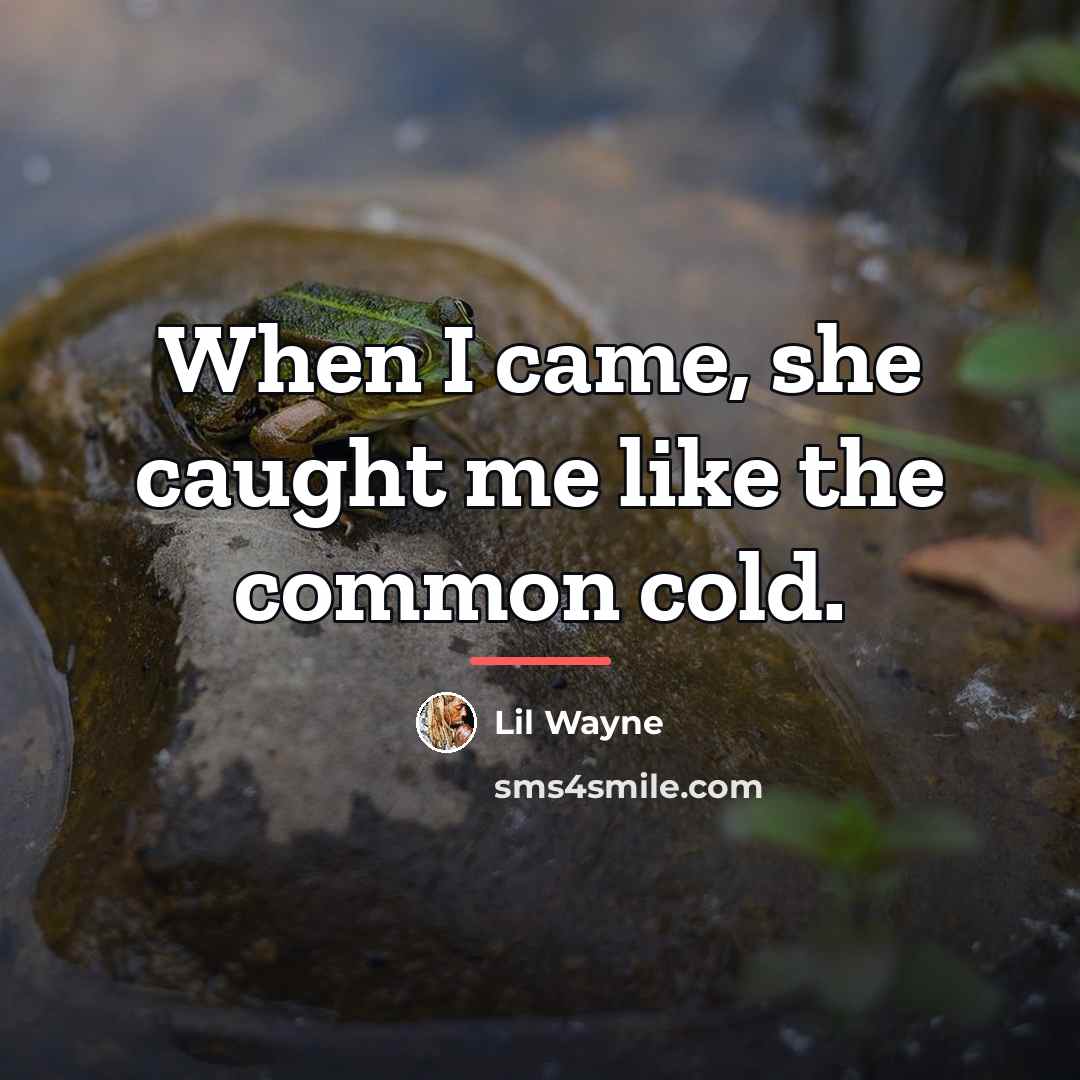 “When I came, she caught me like the common cold.…” quote by Lil Wayne