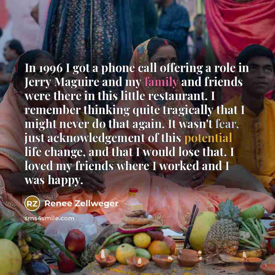 “In 1996 I got a phone call offering a role…” quote by Renee Zellweger