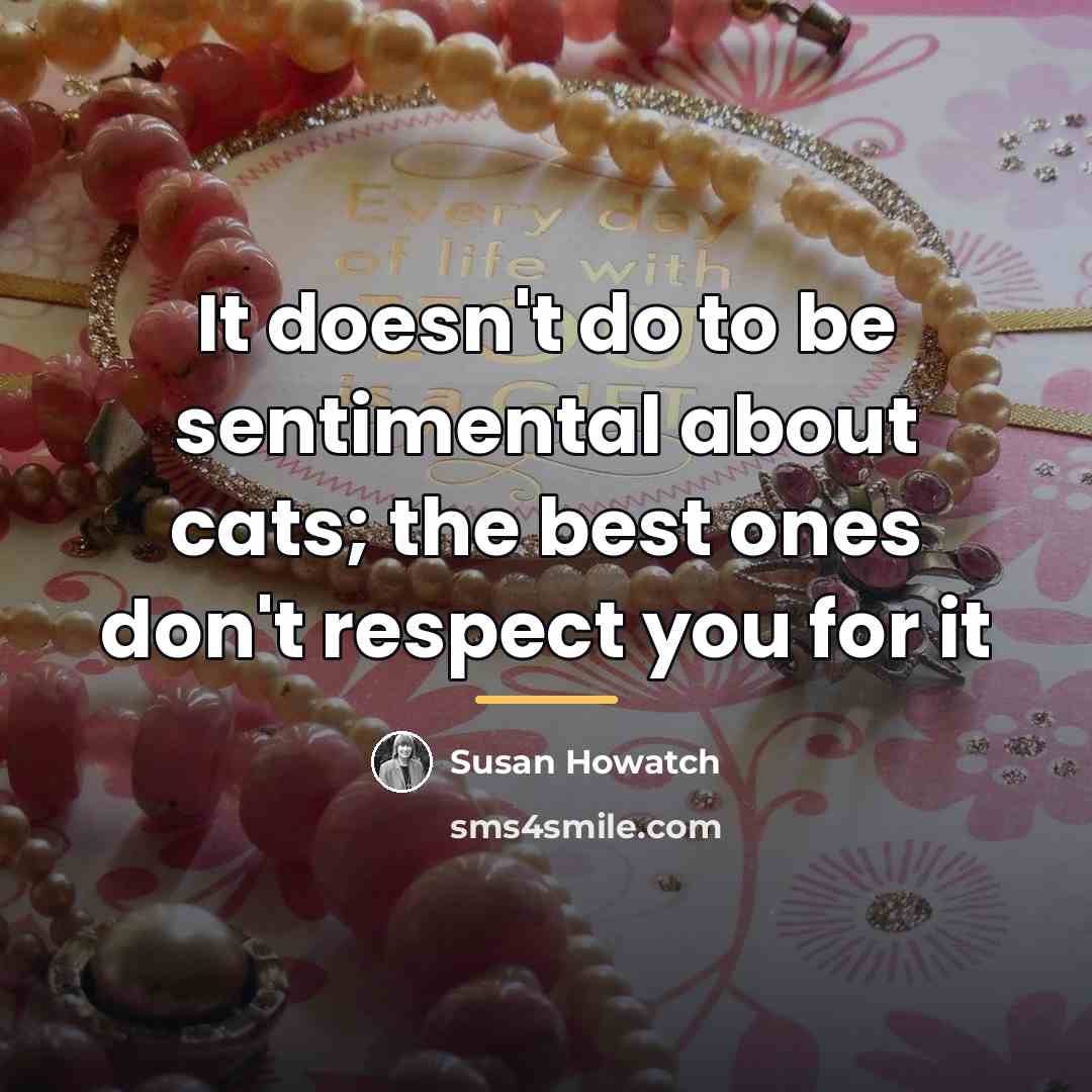 “It doesn't do to be sentimental about cats; the best…” quote by Susan Howatch
