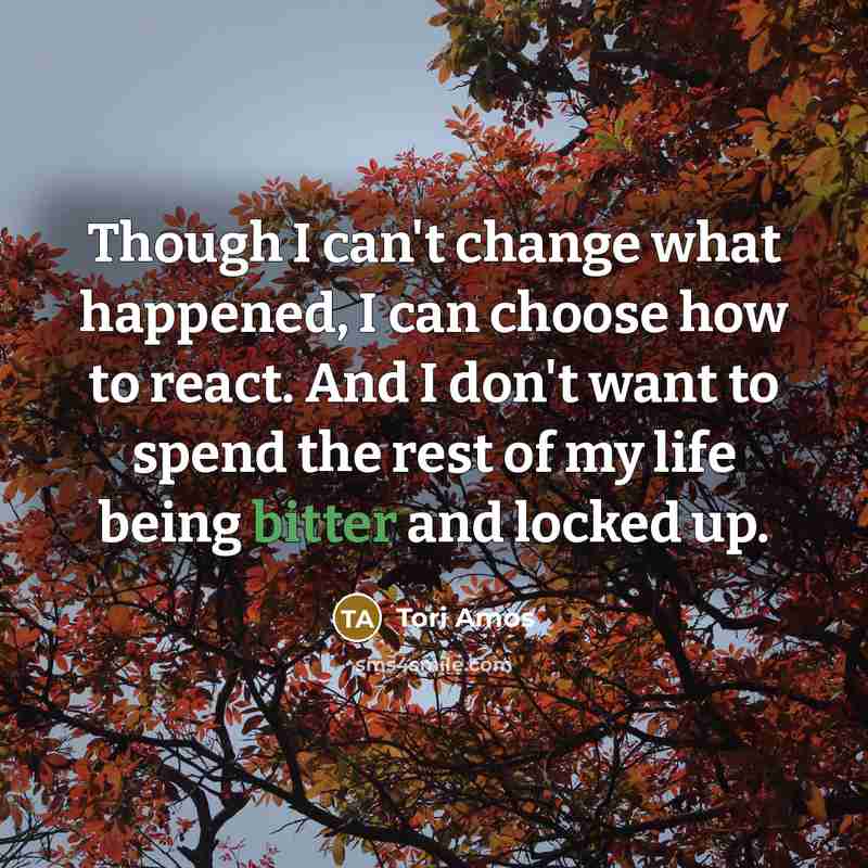 “Though I can't change what happened, I can choose how…” quote by Tori Amos