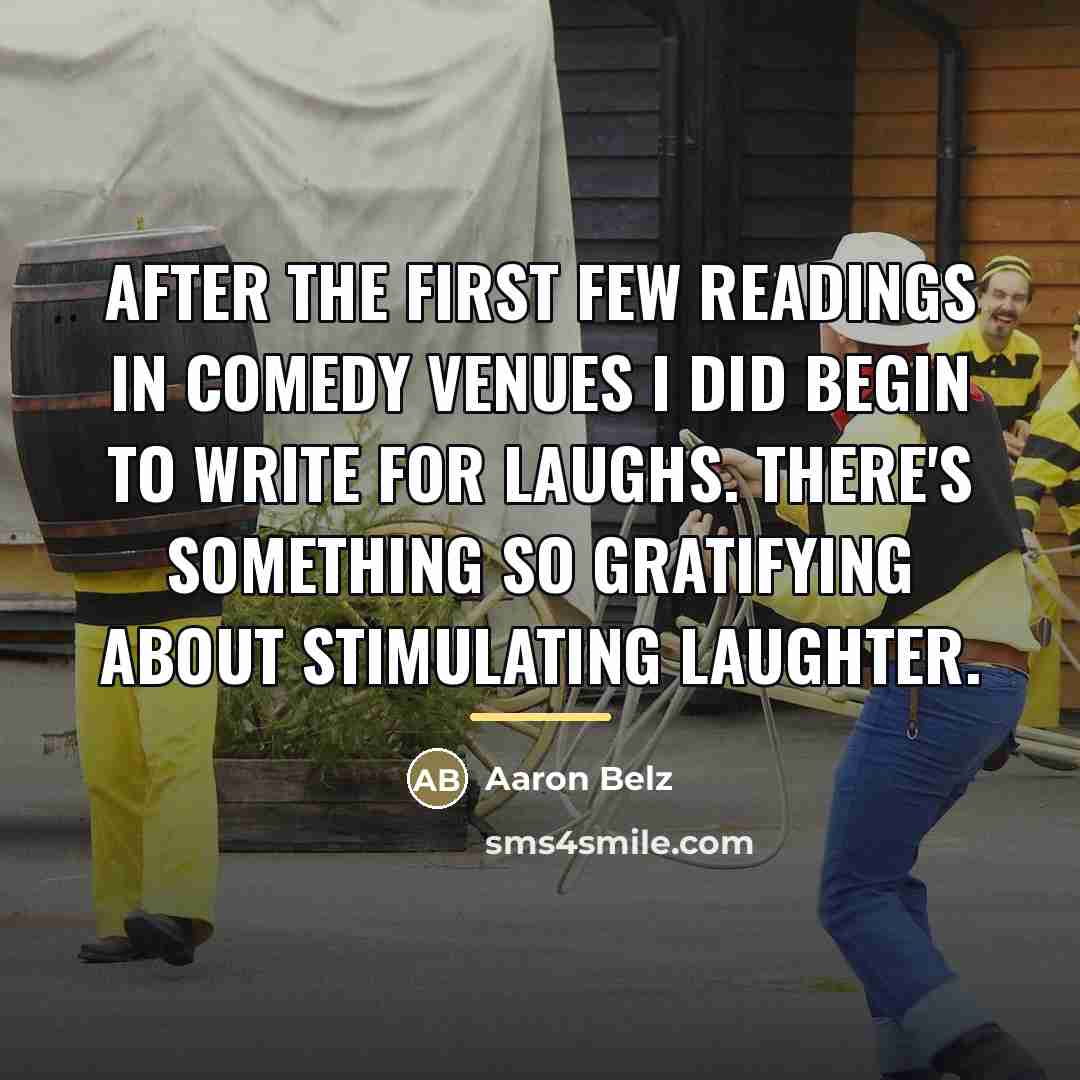 “After the first few readings in comedy venues I did…” quote by Aaron Belz