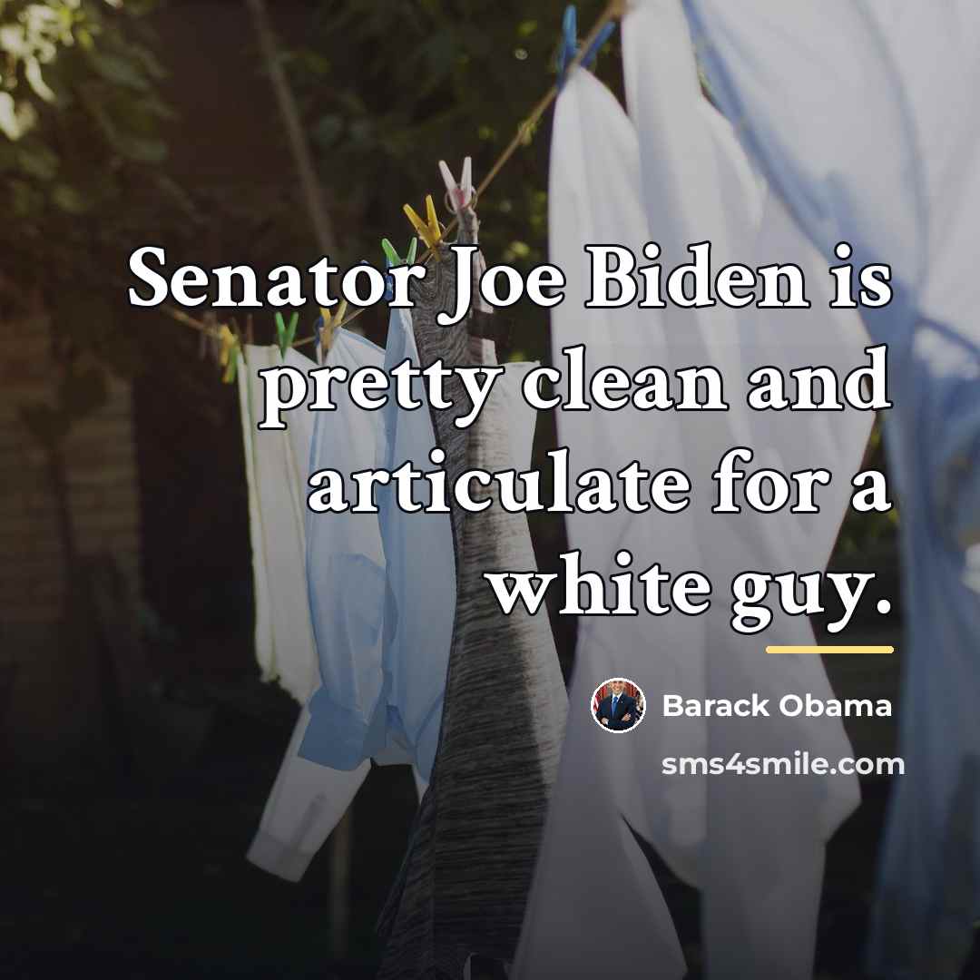 “Senator Joe Biden is pretty clean and articulate for a…” quote by Barack Obama