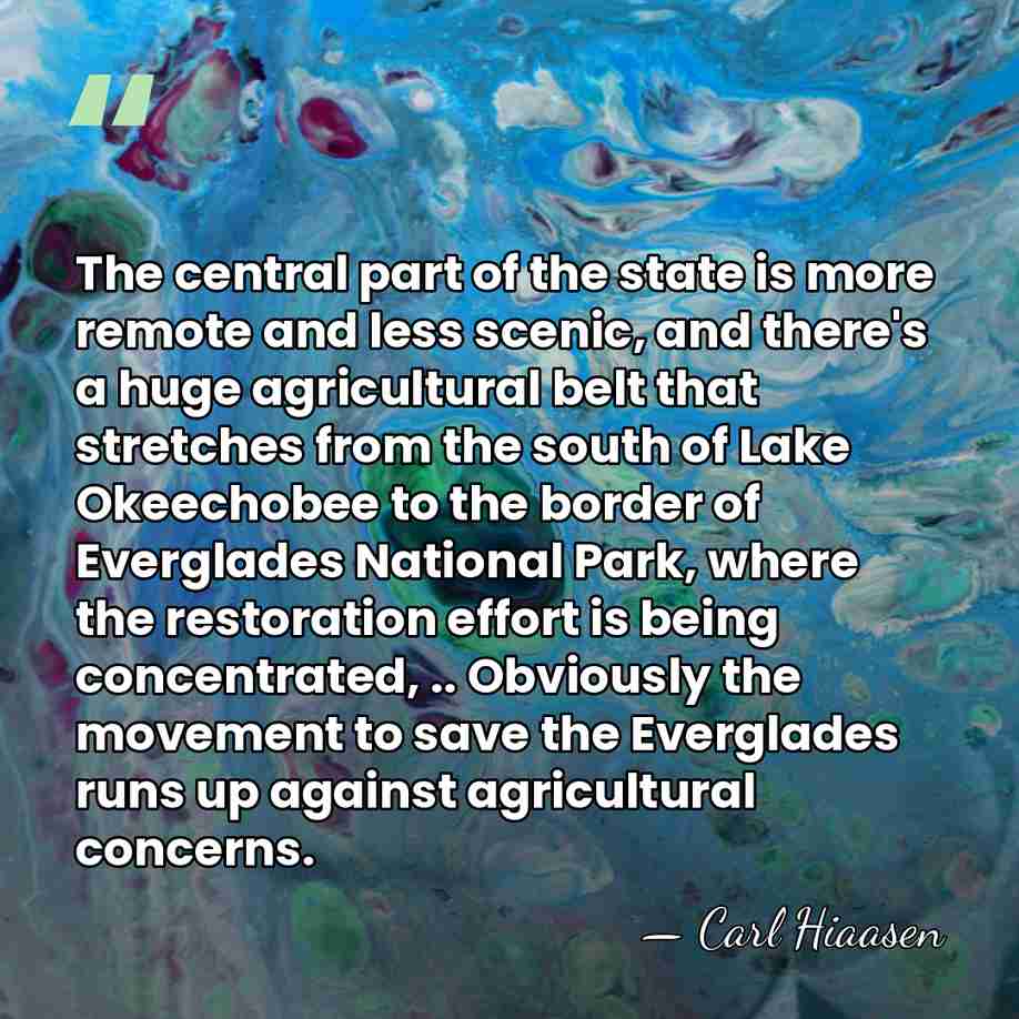 The central part of the state is more remote and less scenic,&hellip; - Carl Hiaasen