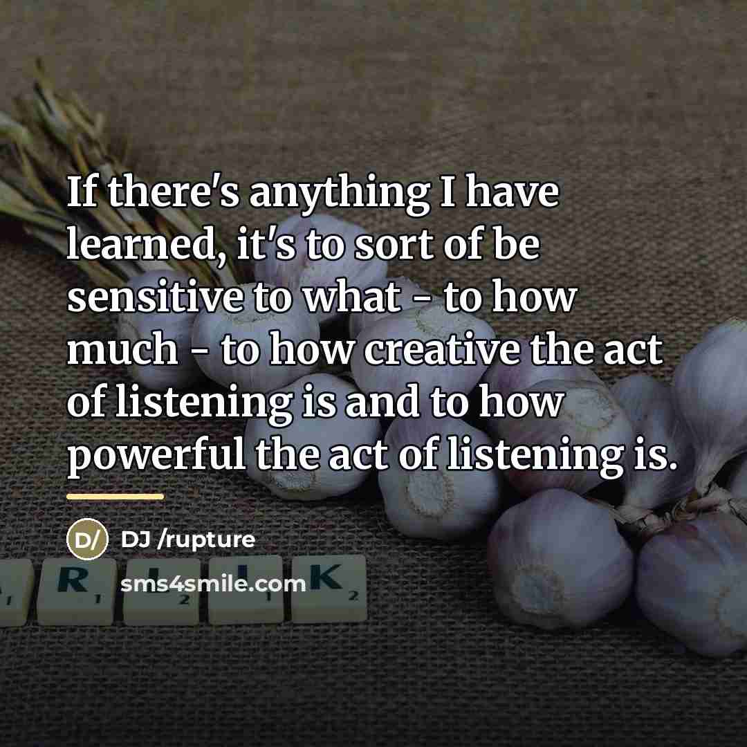 “If there's anything I have learned, it's to sort of…” quote by DJ /rupture