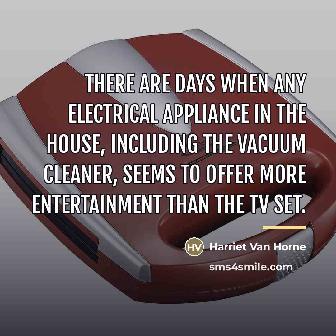 “There are days when any electrical appliance in the house,…” quote by Harriet Van Horne