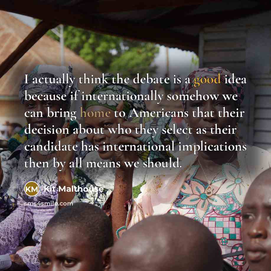 “I actually think the debate is a good idea because…” quote by Kit Malthouse
