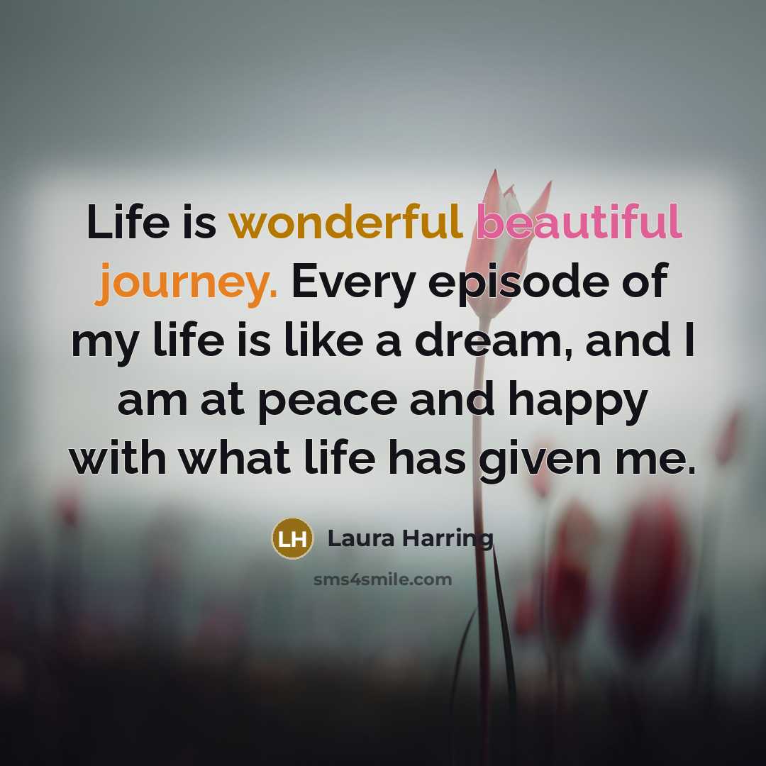 “Life is wonderful beautiful journey. Every episode of my life…” quote by Laura Harring
