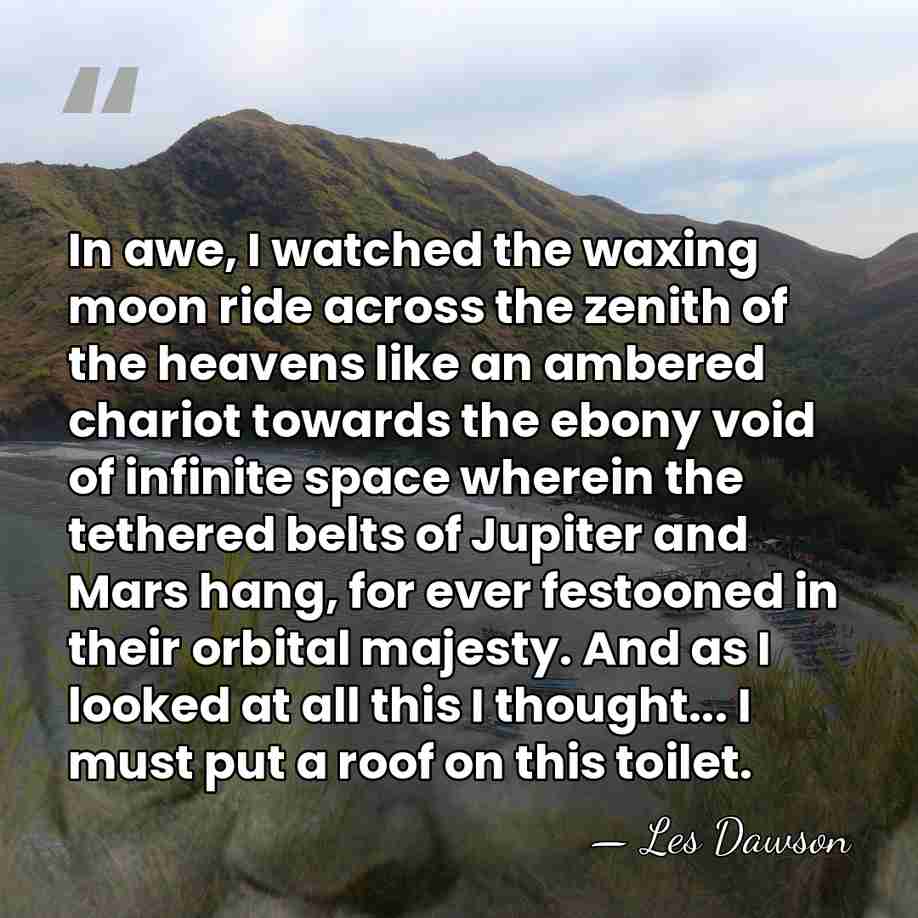 In awe, I watched the waxing moon ride across the zenith of&hellip; - Les Dawson