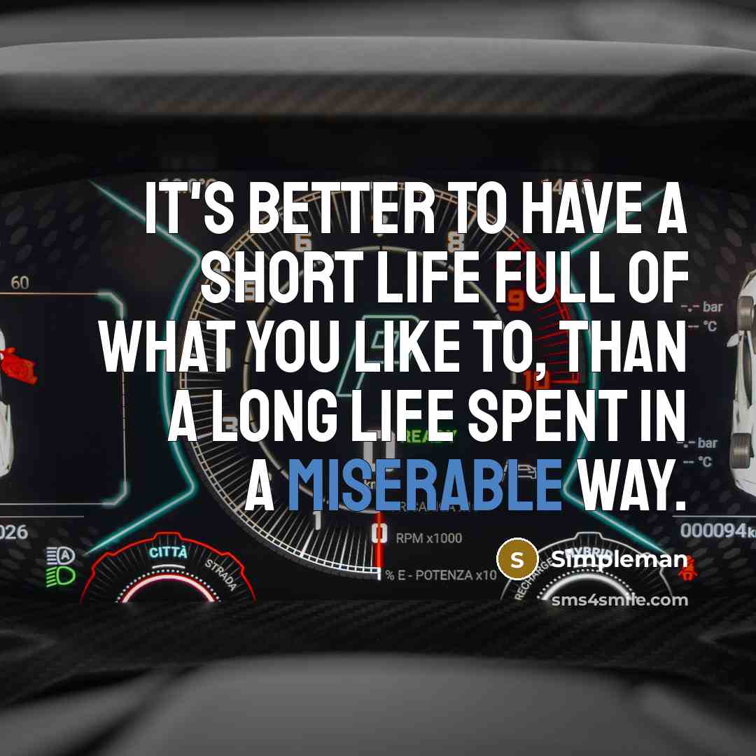 “It's better to have a short life full of what…” quote by Simpleman