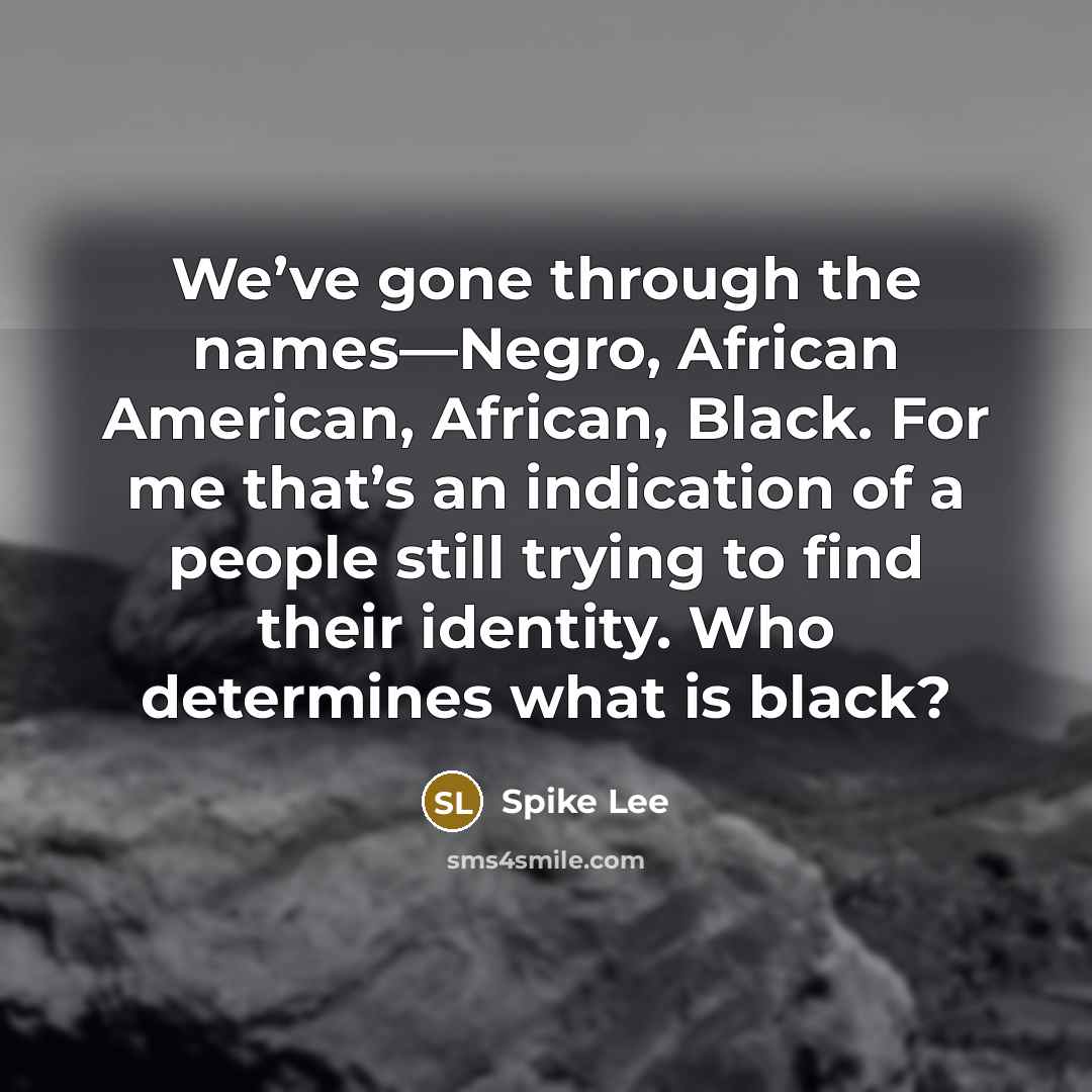 “We’ve gone through the names—Negro, African American, African, Black. For…” quote by Spike Lee