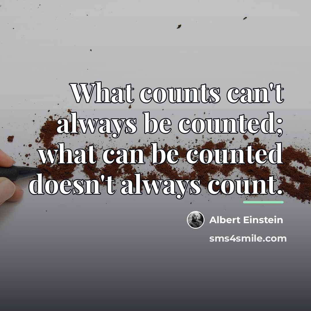 “What counts can't always be counted; what can be counted…” quote by Albert Einstein
