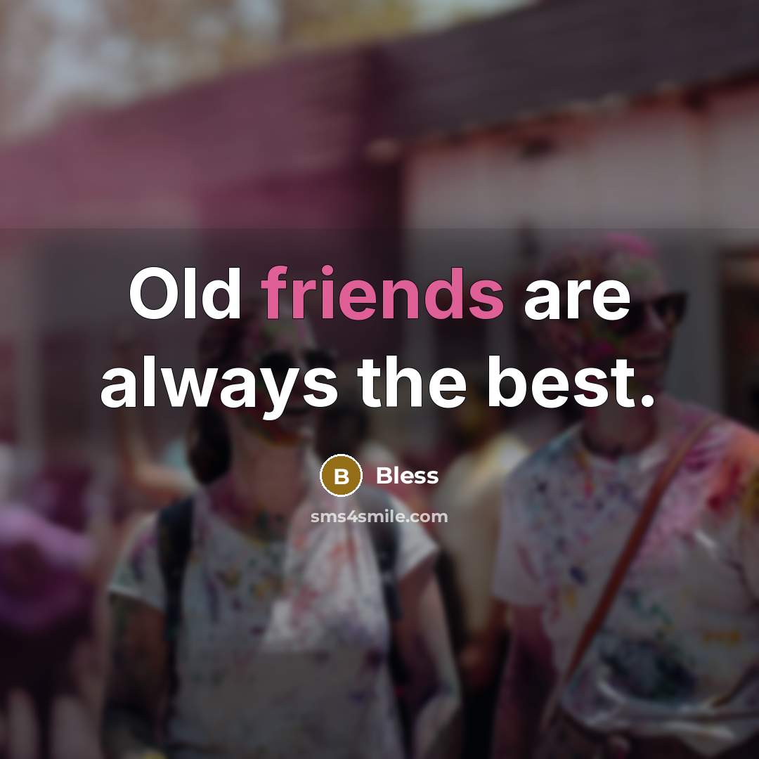 “Old friends are always the best.” quote by Bless