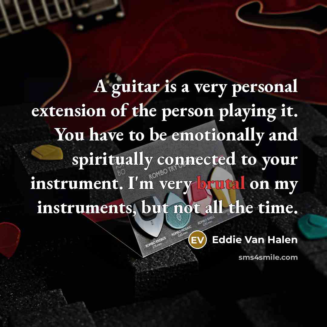 “A guitar is a very personal extension of the person…” quote by Eddie Van Halen