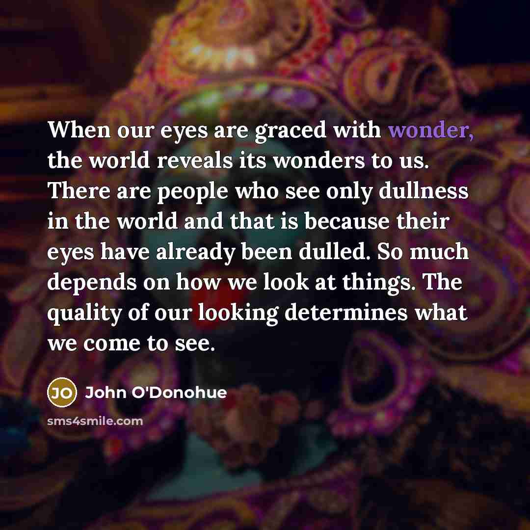 “When our eyes are graced with wonder, the world reveals…” quote by John O'Donohue