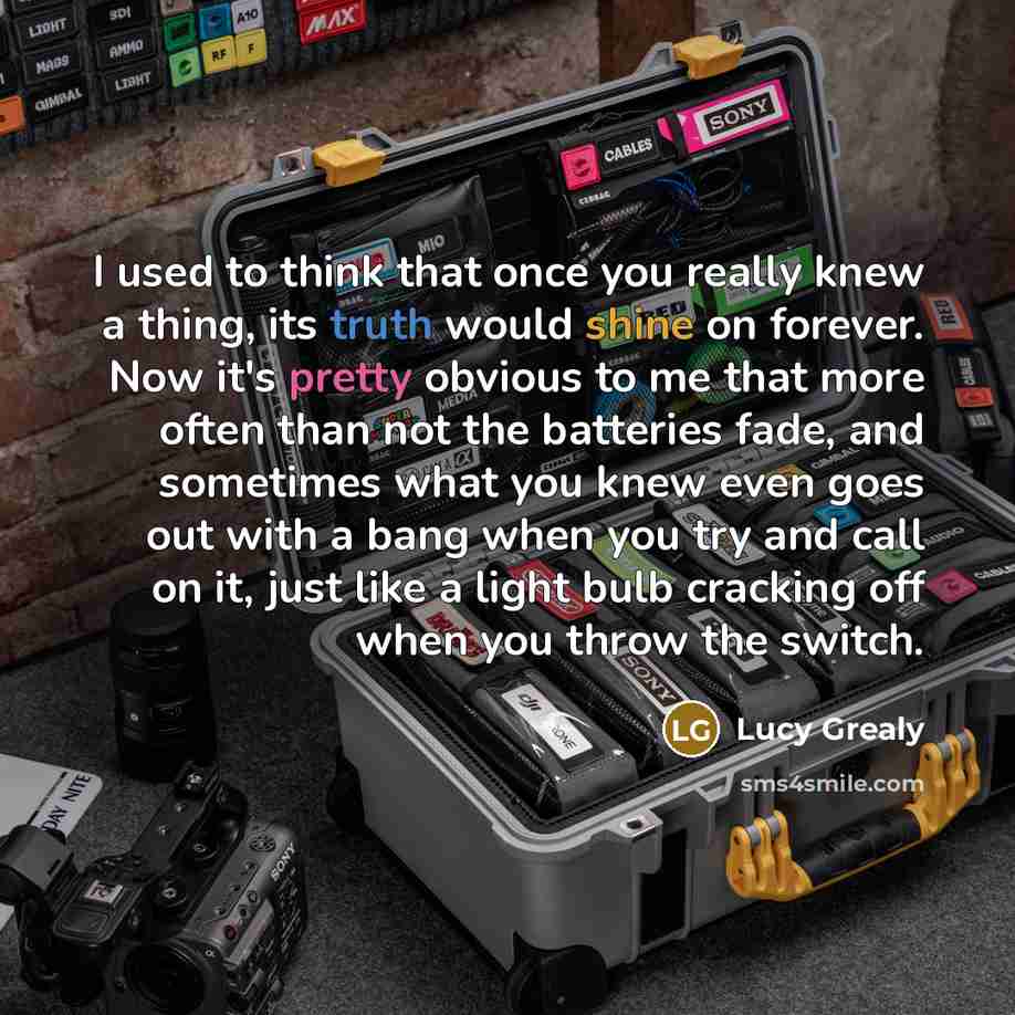 “I used to think that once you really knew a…” quote by Lucy Grealy