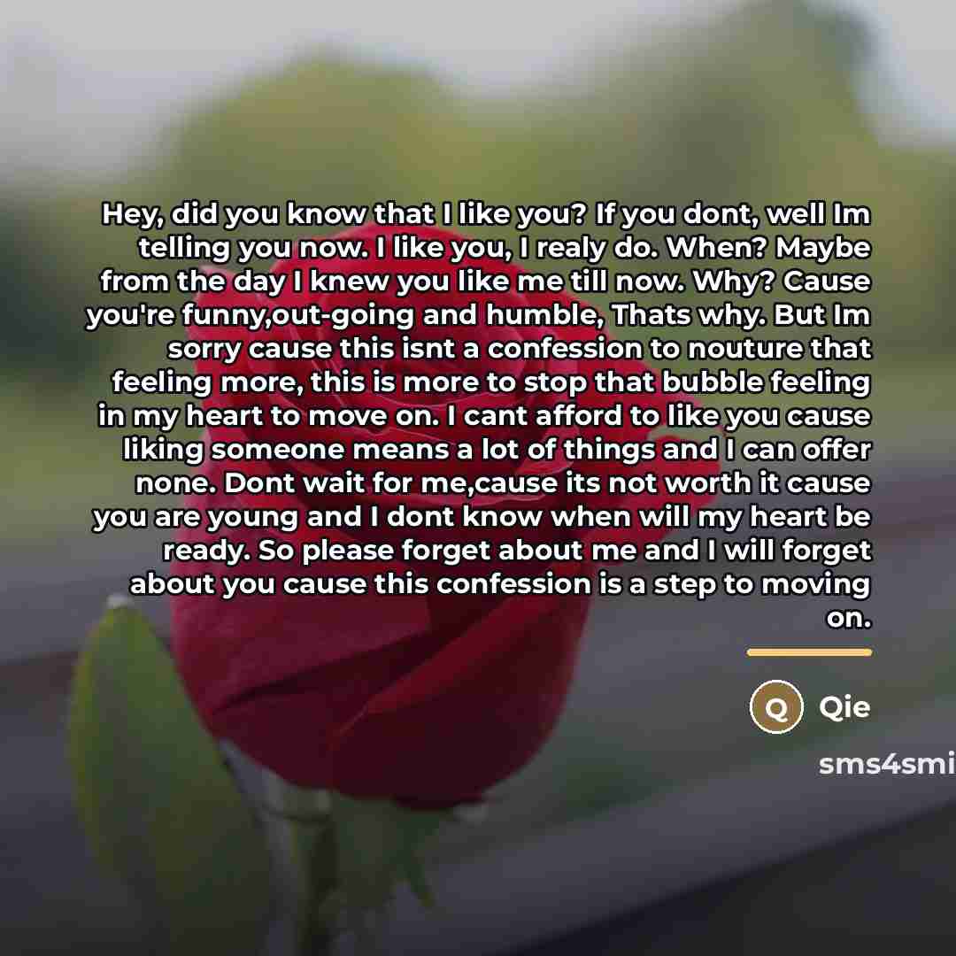 “Hey, did you know that I like you? If you…” quote by Qie