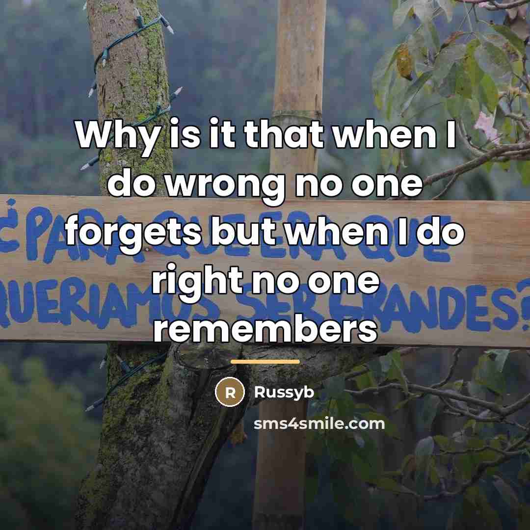 “Why is it that when I do wrong no one…” quote by Russyb