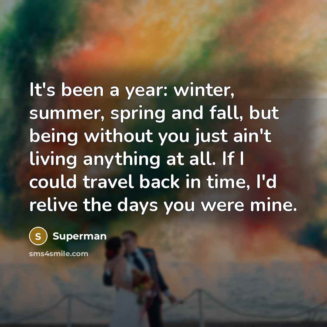 “It's been a year: winter, summer, spring and fall, but…” quote by Superman