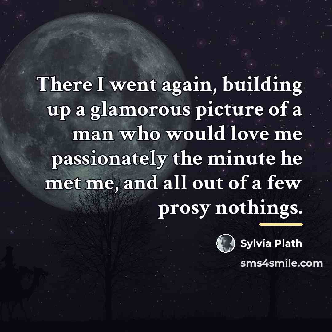 “There I went again, building up a glamorous picture of…” quote by Sylvia Plath