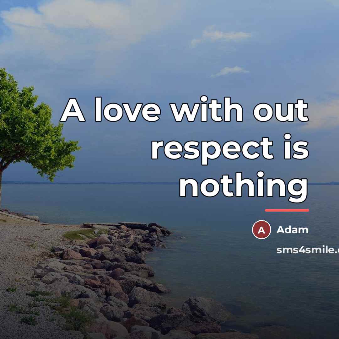 “A love with out respect is nothing…” quote by Adam