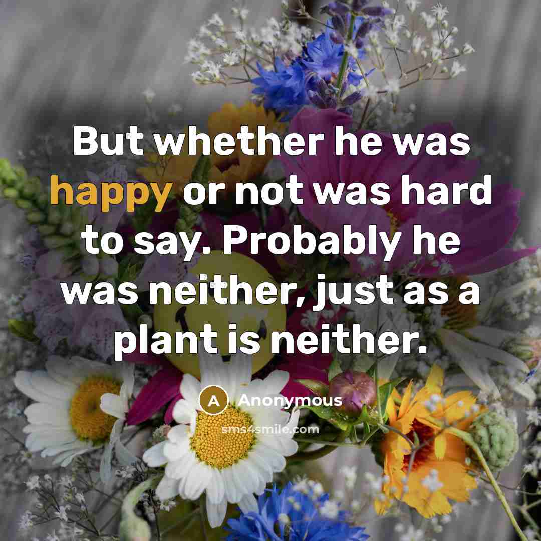 “But whether he was happy or not was hard to…” quote by Anonymous