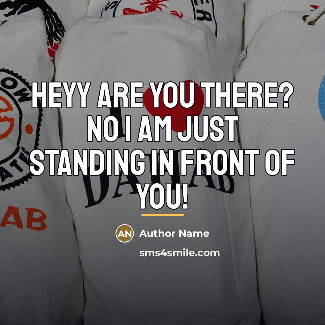 “Heyy are you there? no I am just standing in…” quote by Author Name