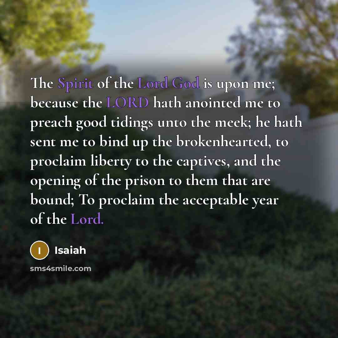 “The Spirit of the Lord God is upon me; because…” quote by Isaiah