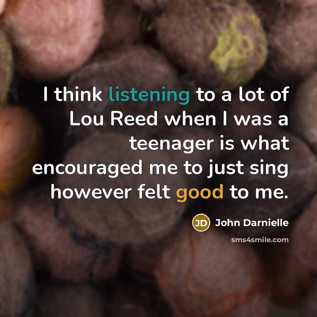 “I think listening to a lot of Lou Reed when…” quote by John Darnielle