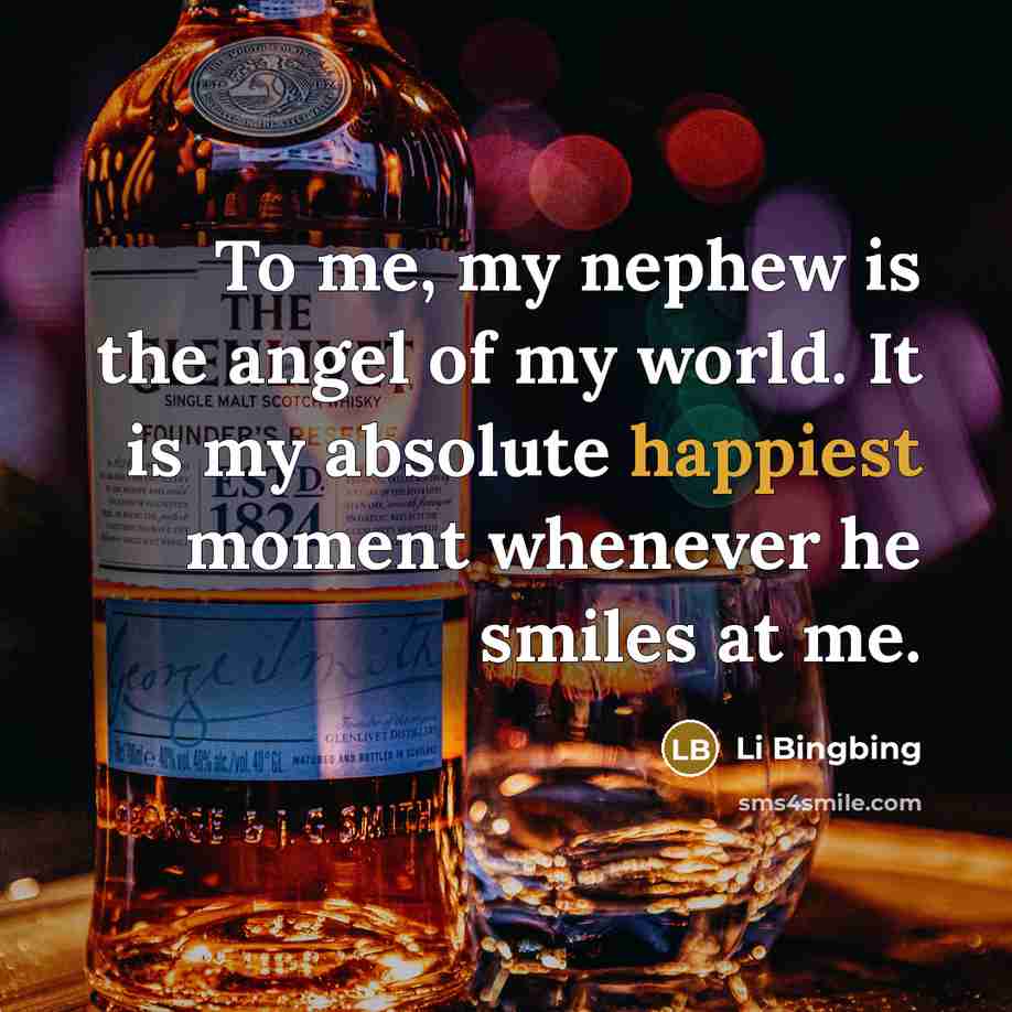 “To me, my nephew is the angel of my world.…” quote by Li Bingbing