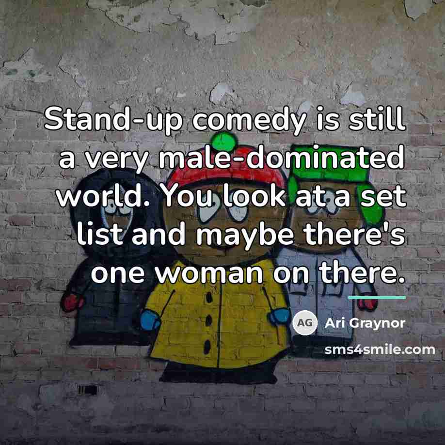 “Stand-up comedy is still a very male-dominated world. You look…” quote by Ari Graynor