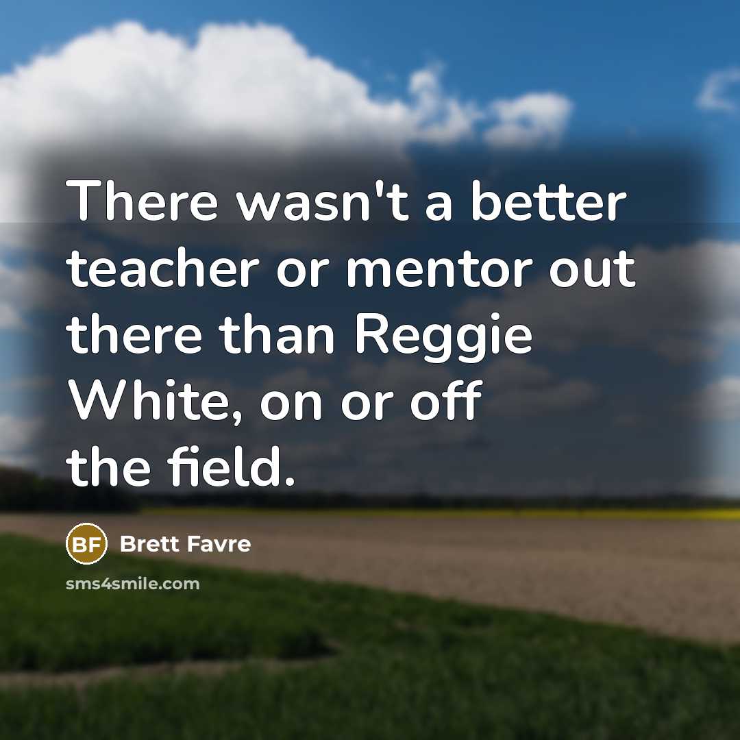 “There wasn't a better teacher or mentor out there than…” quote by Brett Favre