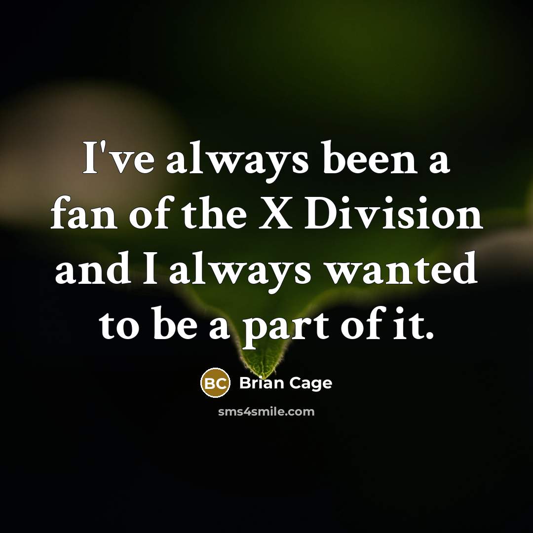 “I've always been a fan of the X Division and…” quote by Brian Cage