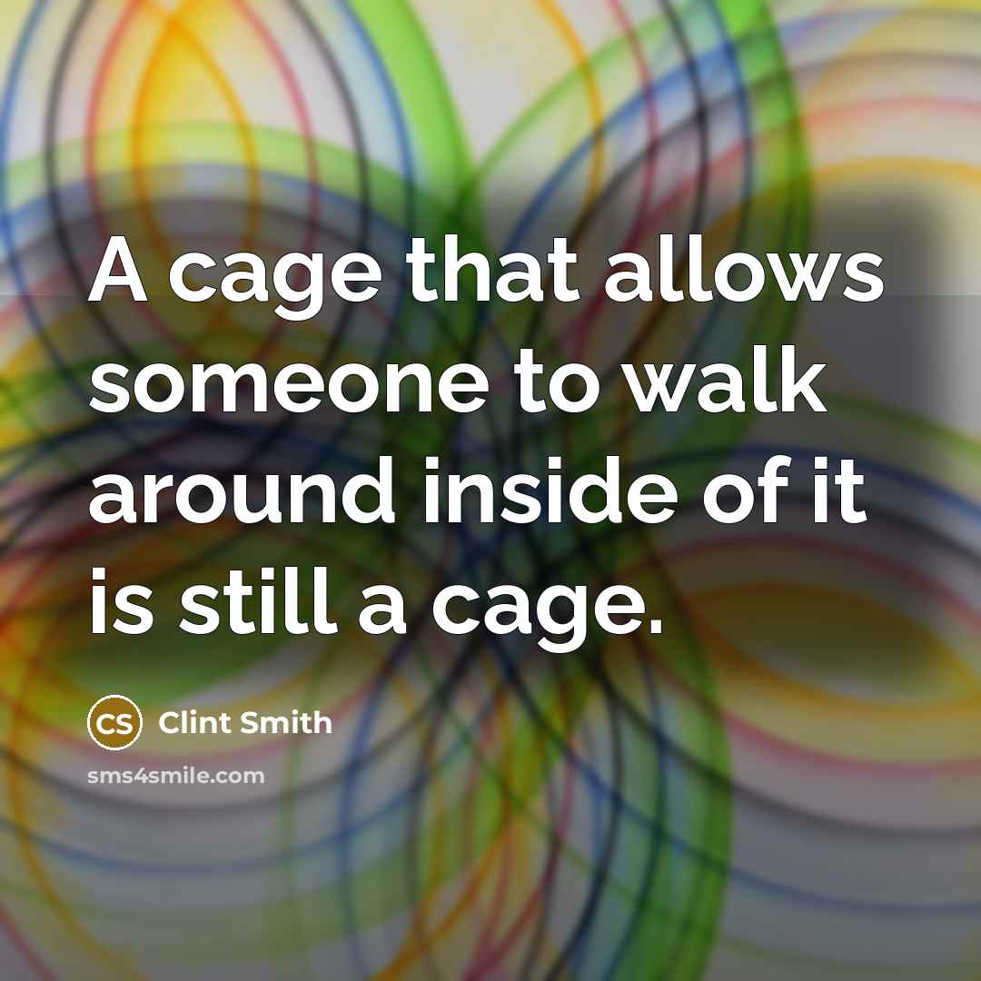“A cage that allows someone to walk around inside of…” quote by Clint Smith