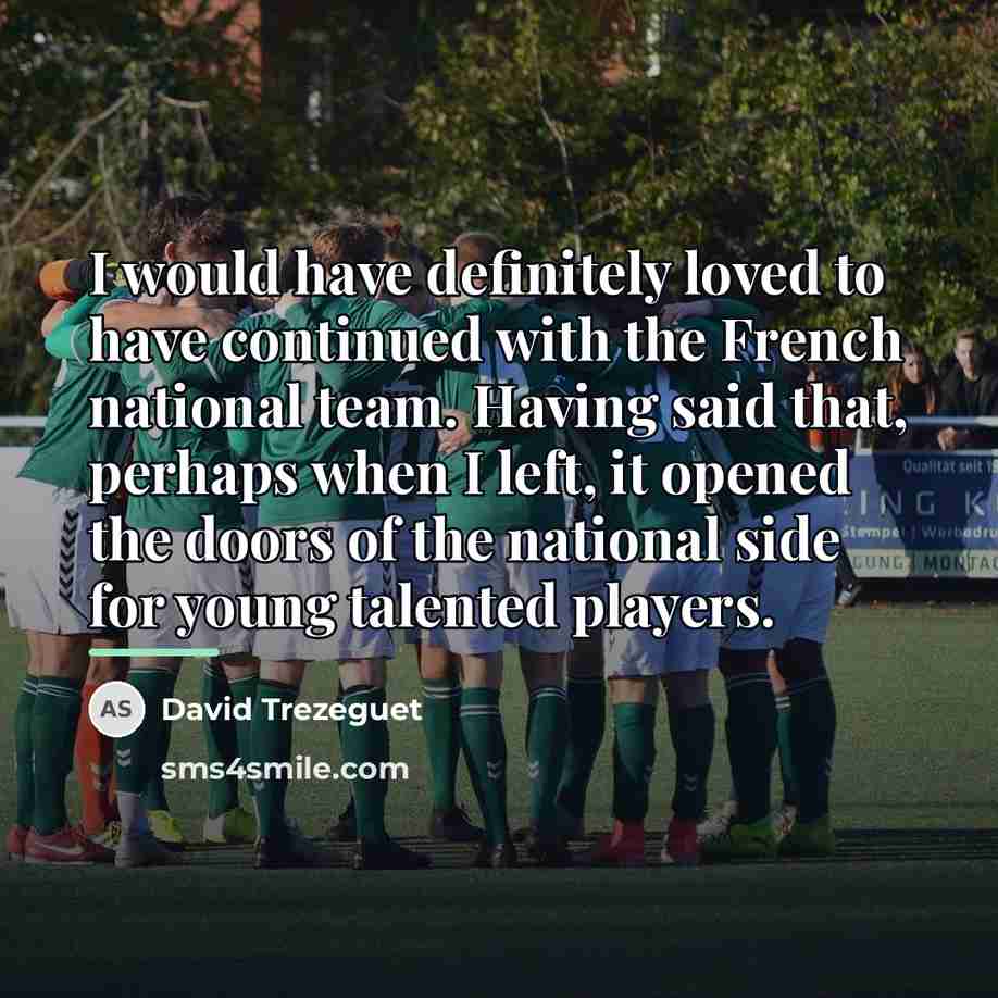 “I would have definitely loved to have continued with the…” quote by David Trezeguet