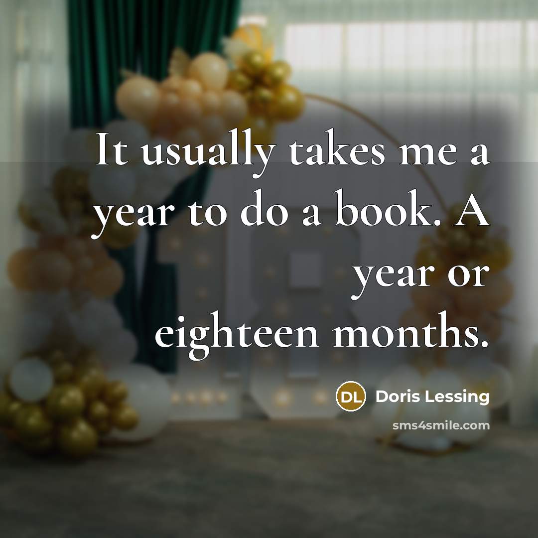 “It usually takes me a year to do a book.…” quote by Doris Lessing