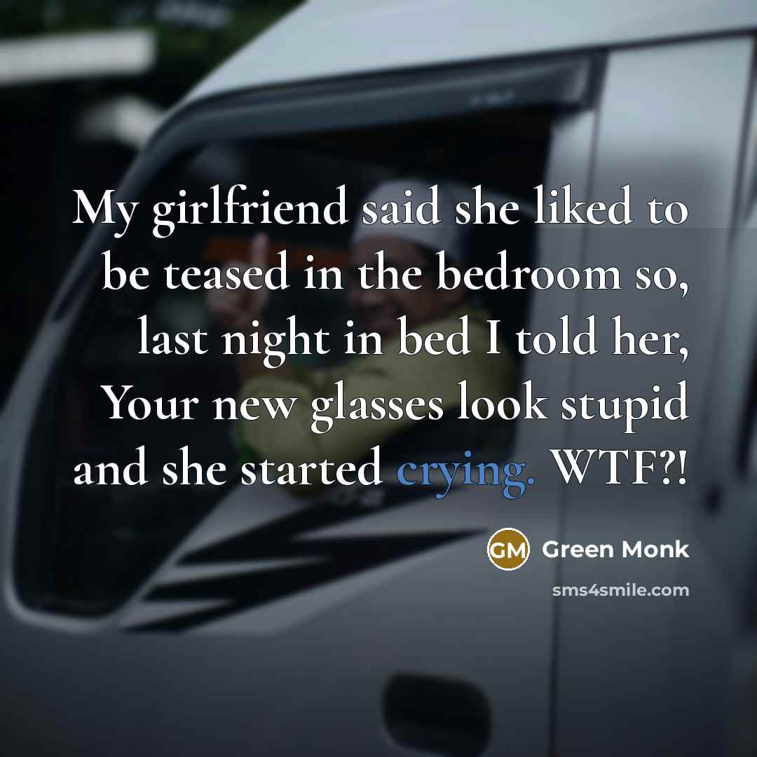 “My girlfriend said she liked to be teased in the…” quote by Green Monk