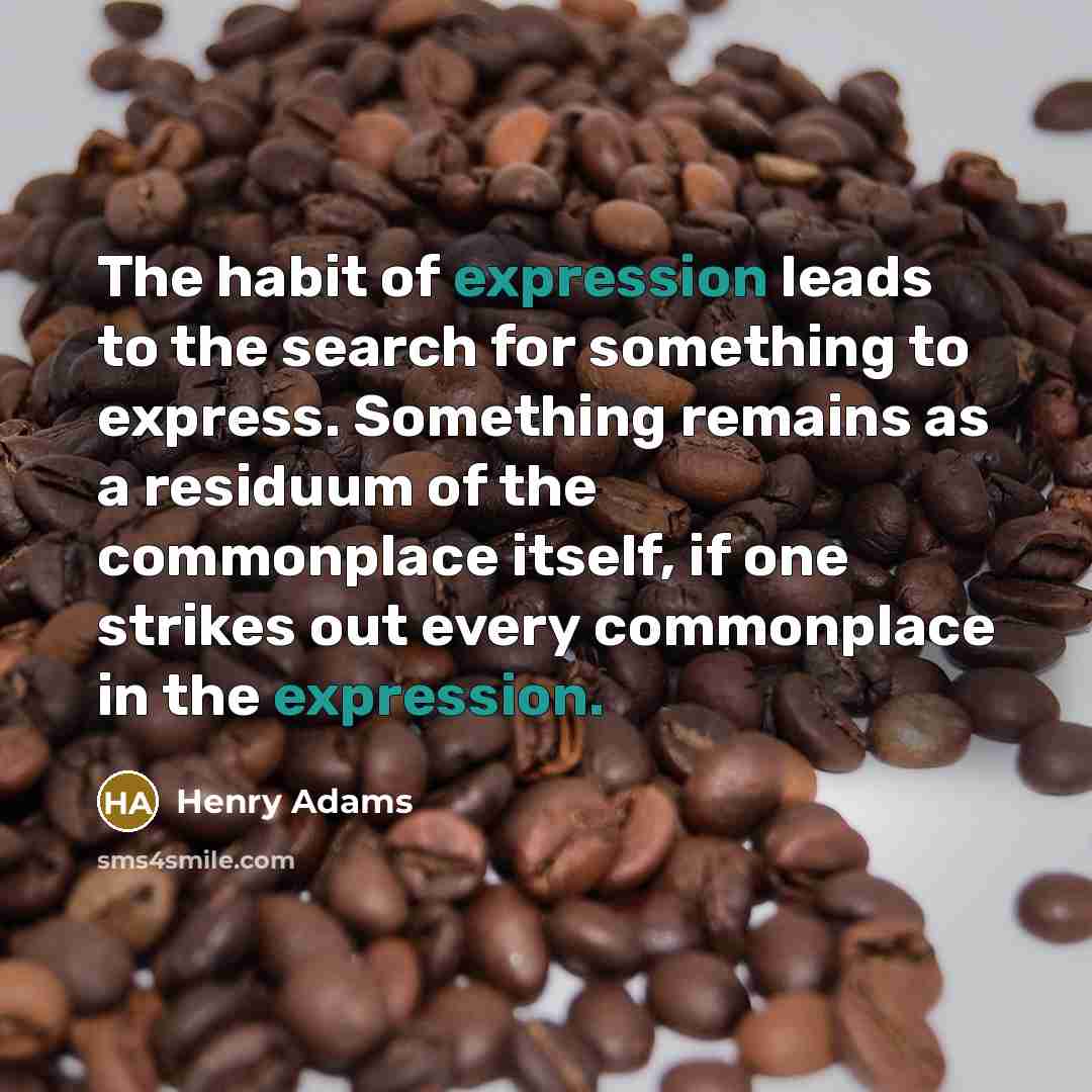 “The habit of expression leads to the search for something…” quote by Henry Adams