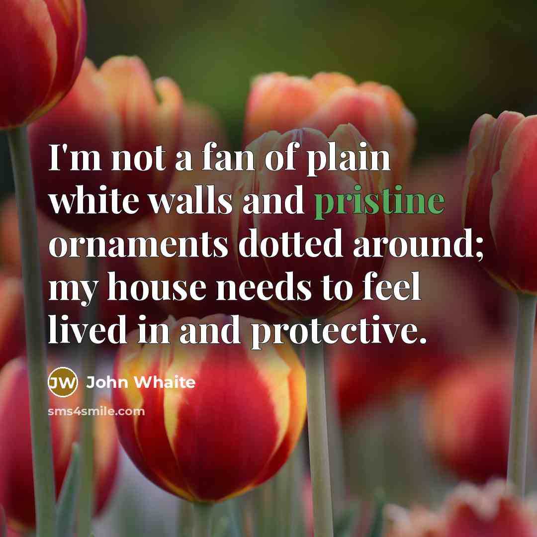 “I'm not a fan of plain white walls and pristine…” quote by John Whaite