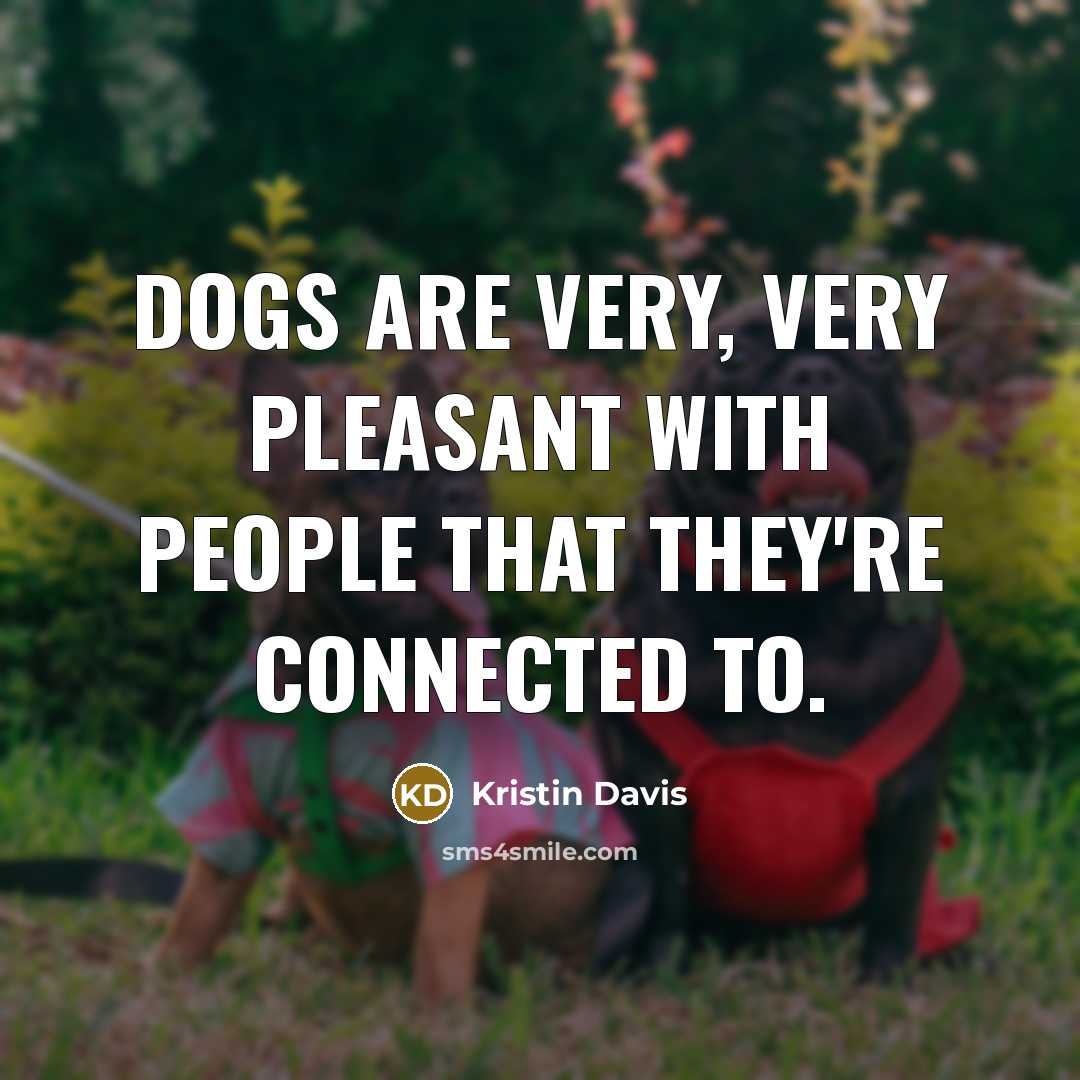 “Dogs are very, very pleasant with people that they're connected…” quote by Kristin Davis