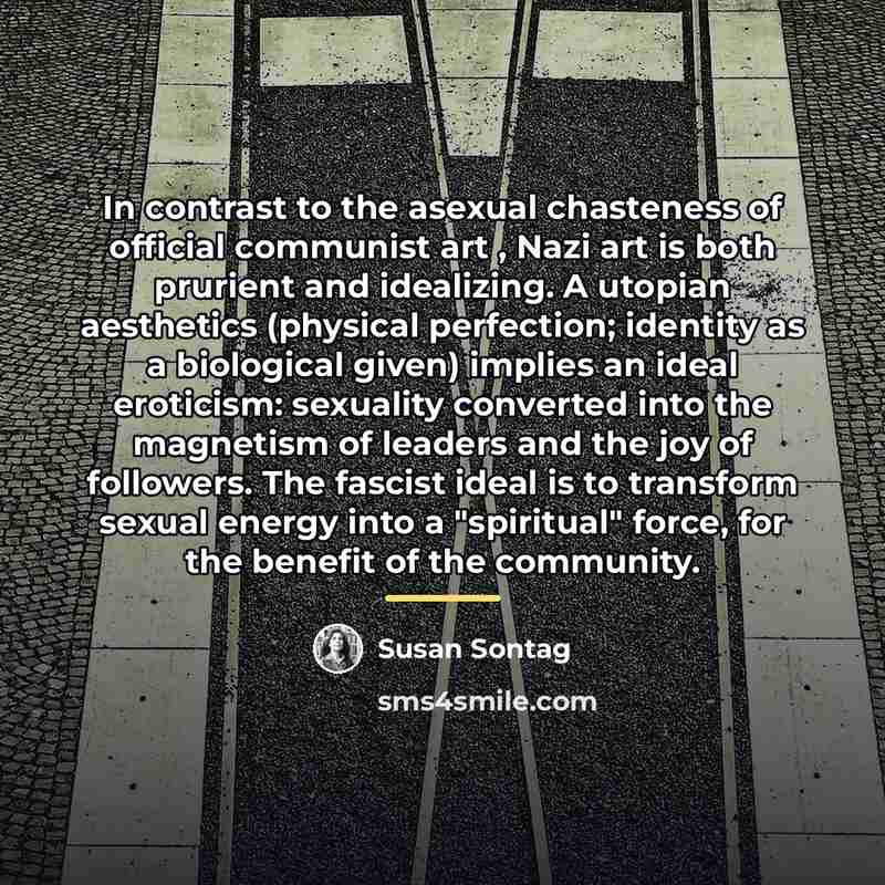 “In contrast to the asexual chasteness of official communist art…” quote by Susan Sontag