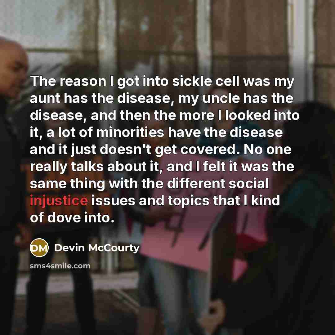 “The reason I got into sickle cell was my aunt…” quote by Devin McCourty