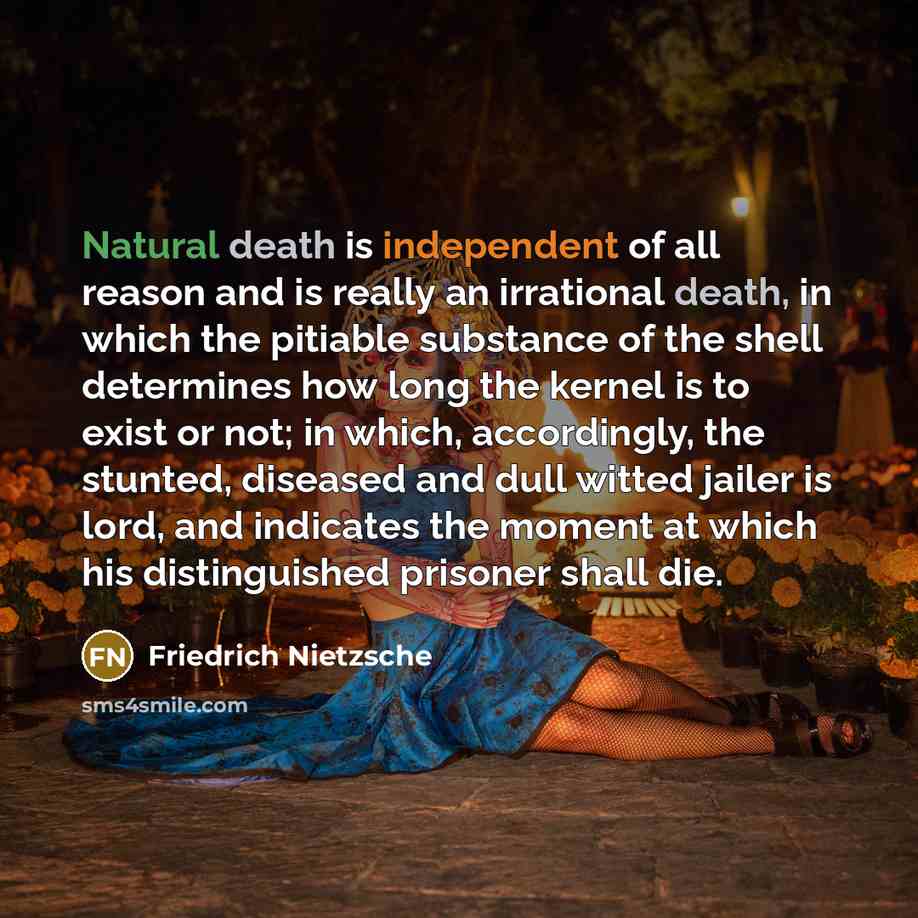 “Natural death is independent of all reason and is really…” quote by Friedrich Nietzsche