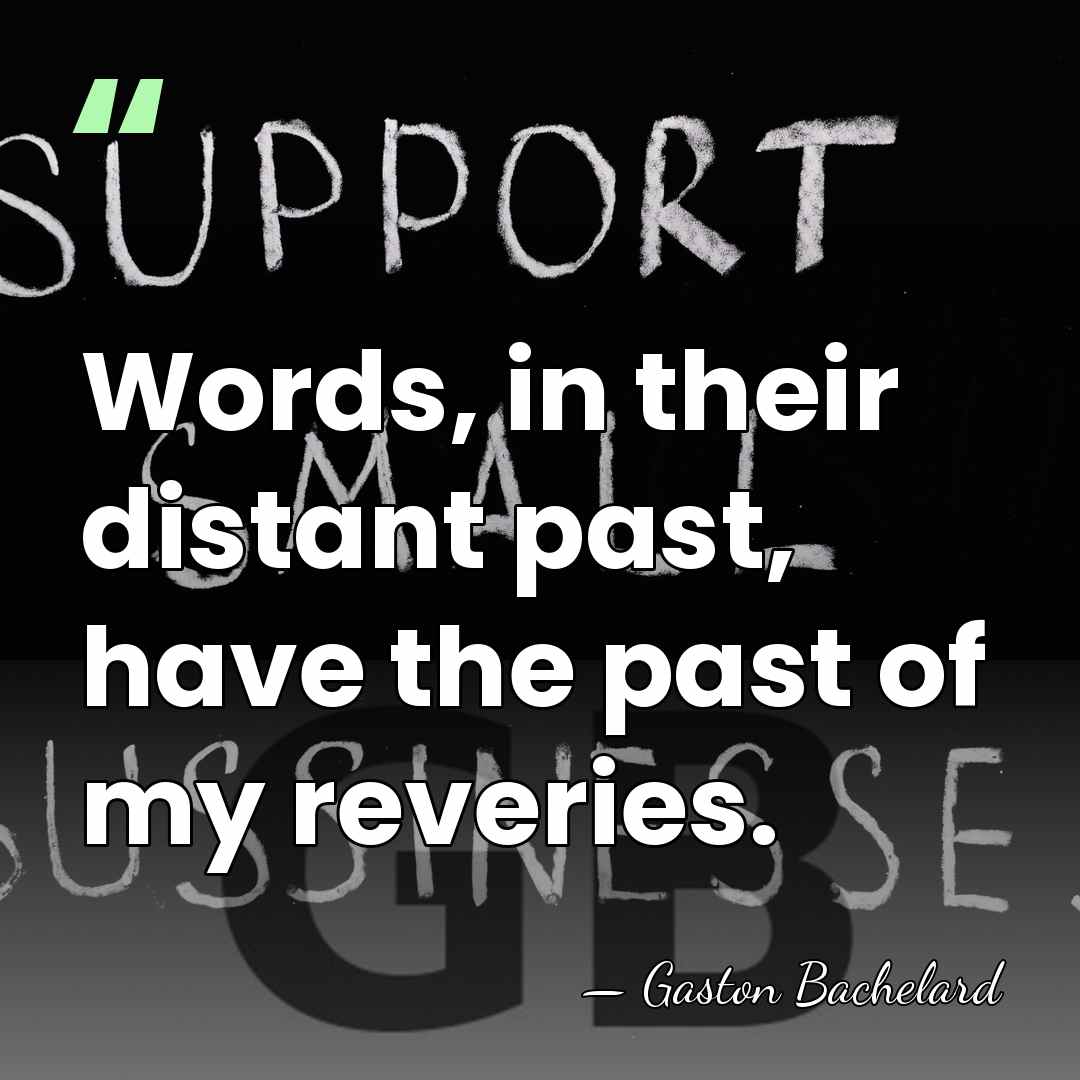 Words, in their distant past, have the past of my reveries. - Gaston Bachelard