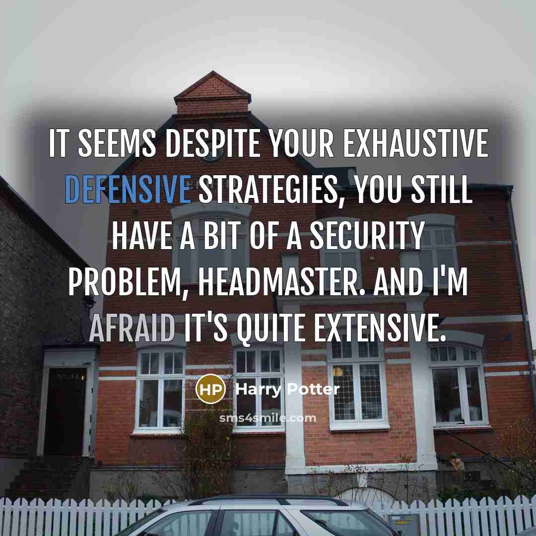 “It seems despite your exhaustive defensive strategies, you still have…” quote by Harry Potter