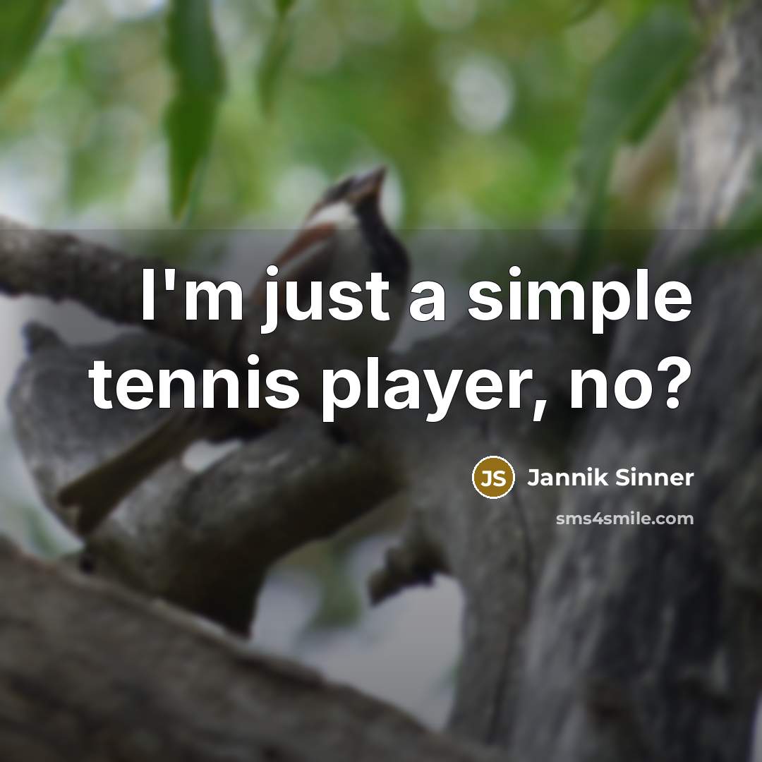 “I'm just a simple tennis player, no?…” quote by Jannik Sinner